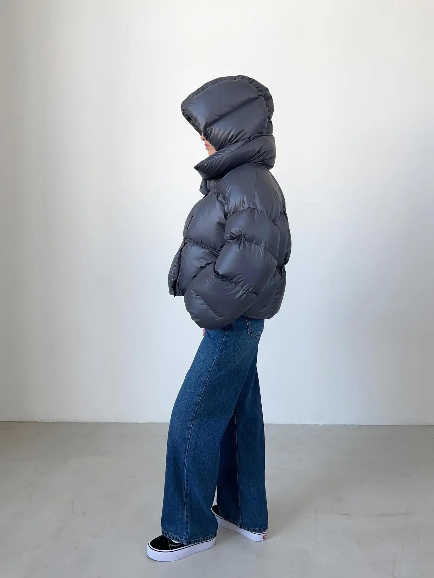 Dames Pufferjas Warm Oversized Gewatteerd Winterjas