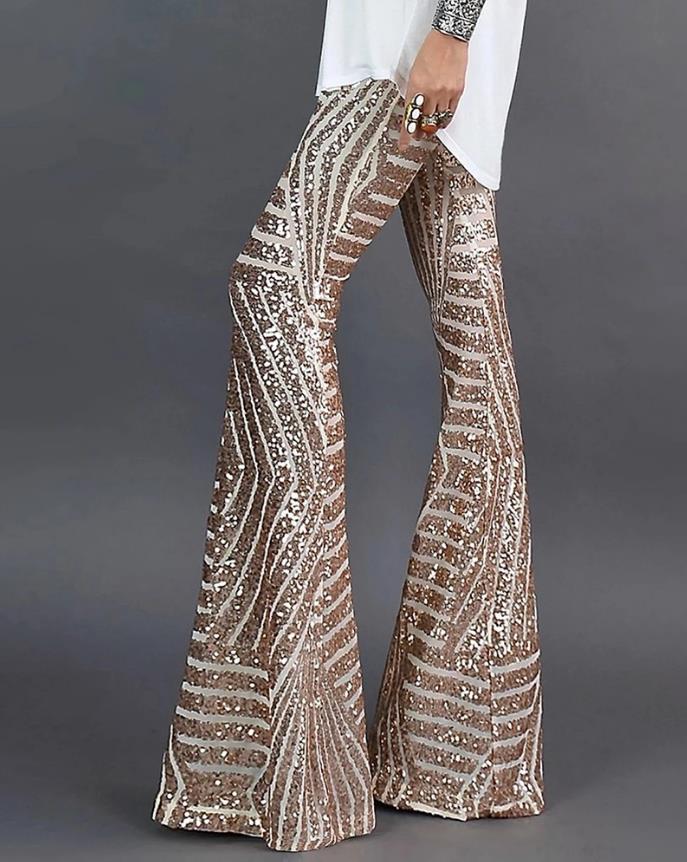 Glitter Broek Flare Model voor Vrouw - StudioMarella