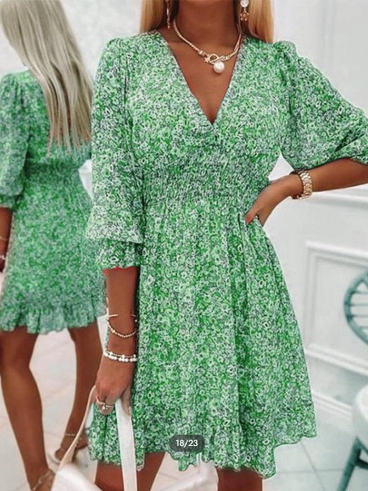 Zonnebloem Zomerjurk Bloemenprint Vrouwen