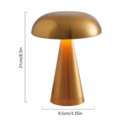 Decoratieve Paddenstoel Tafellamp LED Draadloos Oplaadbaar Metaal 21cm Drie Kleurtemperaturen Scandinavisch Design Nachtverlichting Sfeerlamp