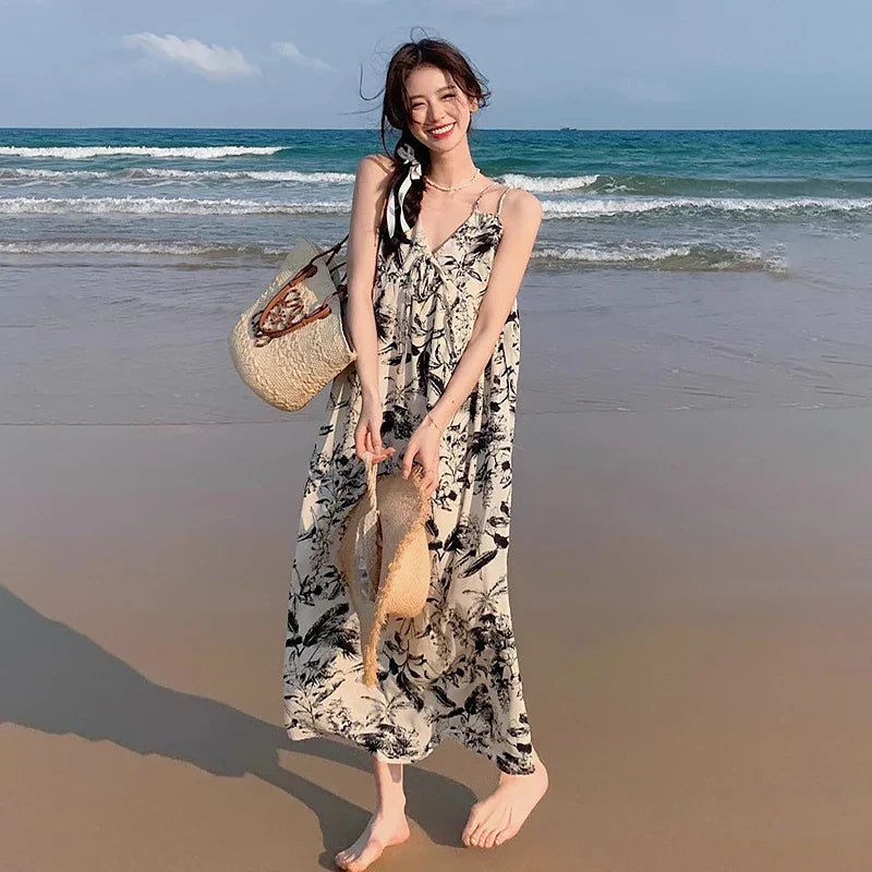 Zomerjurk Bloemenprint Vrouwelijk Strandjurk - StudioMarella