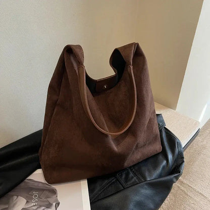 Grote Suède Tote Tas voor Vrouwen