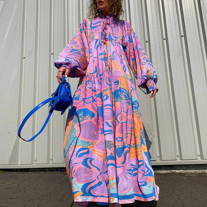 Zomerjurk Vrouw Maxi Bloemenprint Jurk voor Zomer