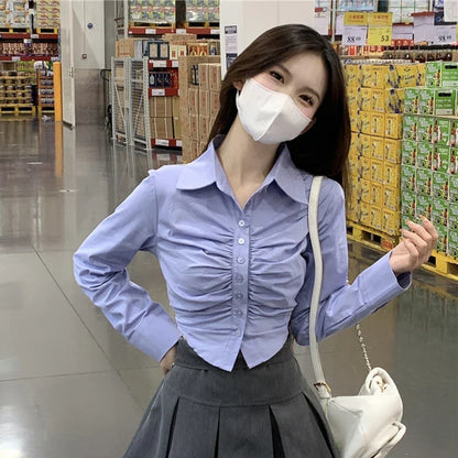 Elegante Plissé Blouse voor Vrouw - StudioMarella