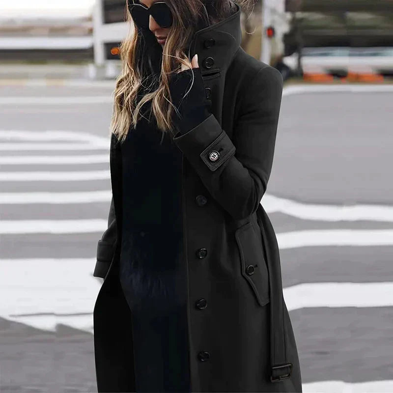 Dame Trenchcoat Waterdicht Lange Hals