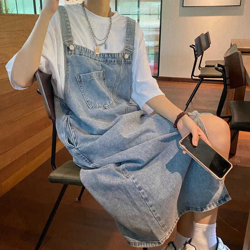 Dames Oversized Jurk Lichtblauw Denim Mode