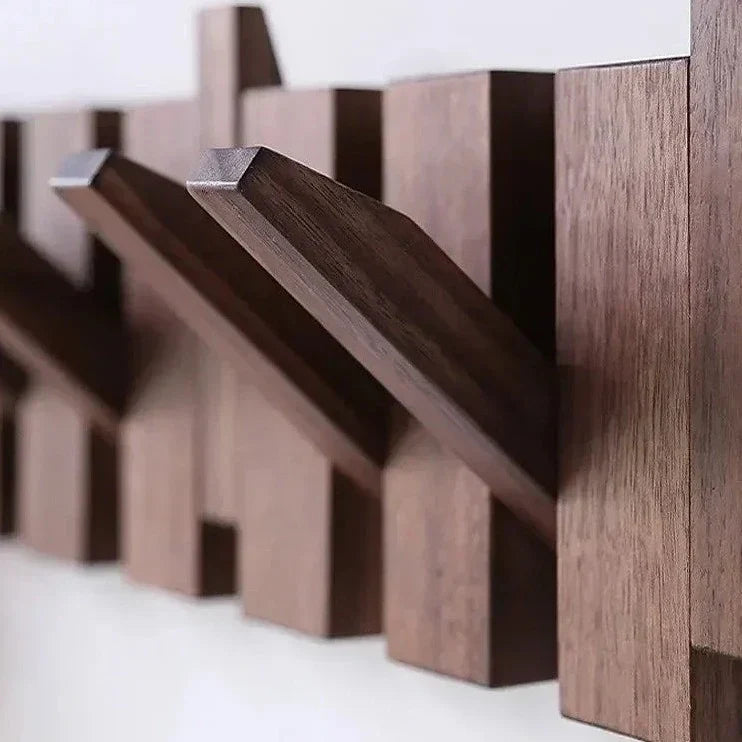 Magnetische Wandkapstok met Inklapbare Haken | 4-10 Haken | Hout