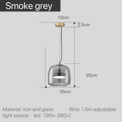 Scandinavische Glazen Hanglamp – Warm Sfeerlicht met Amber, Helder of Grijs Glas – Ø 15, 25 of 35 cm – Moderne Verlichting voor Keuken, Eetkamer en Woonkamer