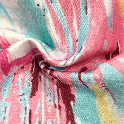 Mini Jurk Zonder Mouwen Abstract Print Leer