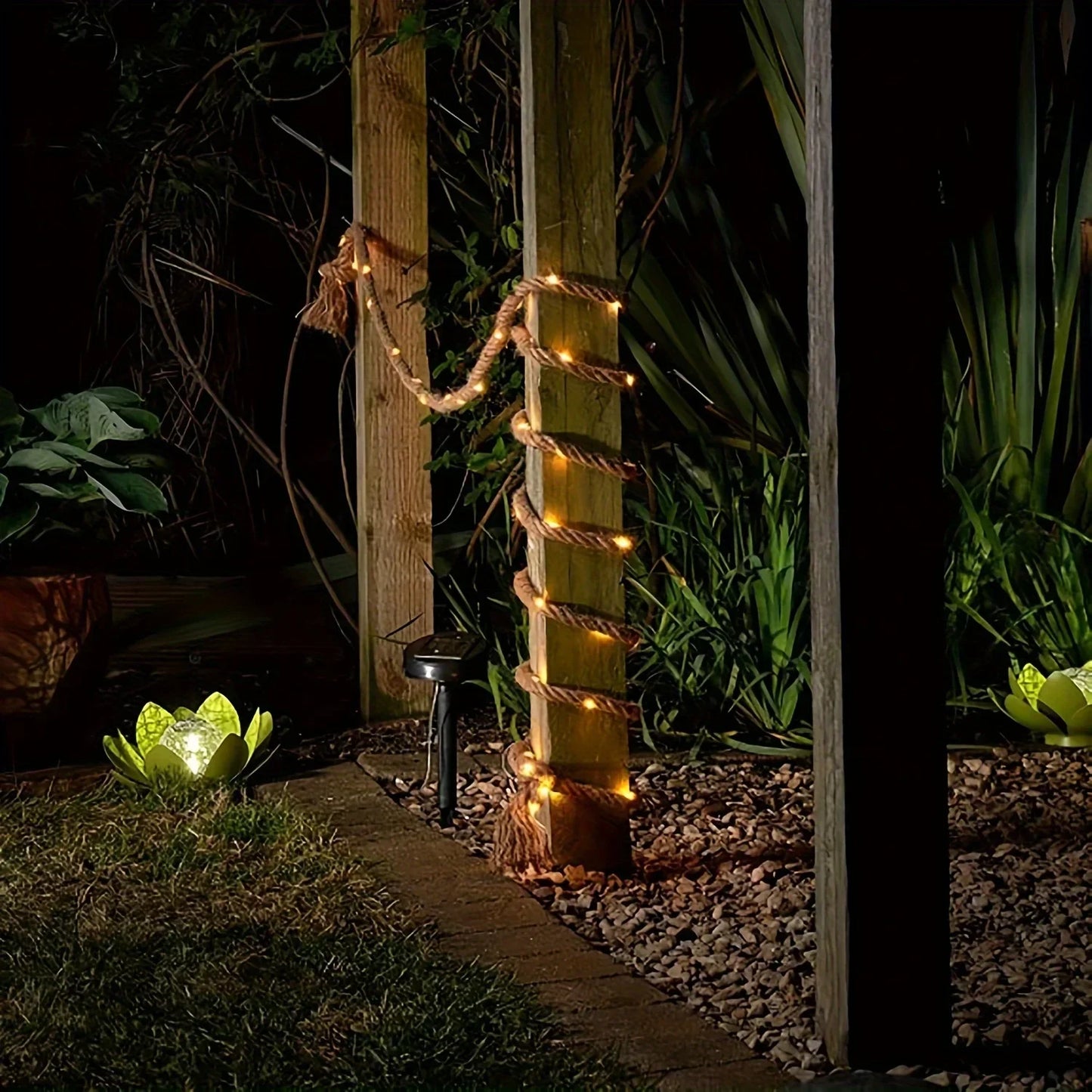 Solar Henneptouw Tuinverlichting 5 Meter met Warm LED-licht