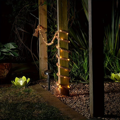 Solar Henneptouw Tuinverlichting 5 Meter met Warm LED-licht