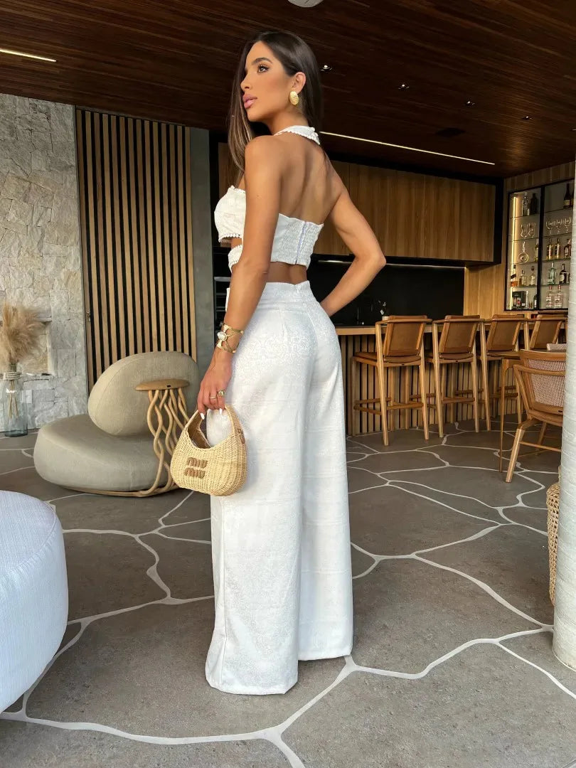 Elegante Avondjumpsuit Uitgesneden Halslijn
