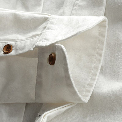 Herenoverhemd Japanse Stijl Comfortabel Elegante Kwaliteit