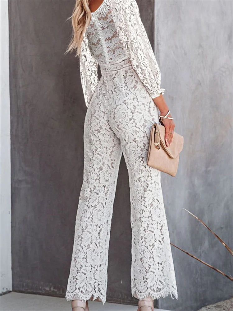 Vrouwelijke Jumpsuit Kanten Avondjurk Elegante Kleding