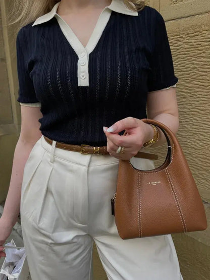 Mannen Poloshirt Slim Fit met Kraag Stijlvol Katoen