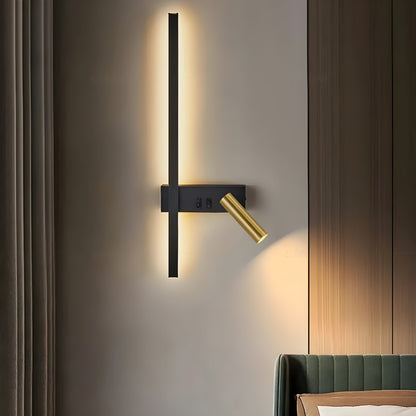 Wandlamp LED Zwart Goud Met Schakelaar Up Down Light