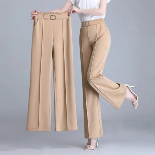 Luchtige Cropped Broek van IJszijde Stof - StudioMarella