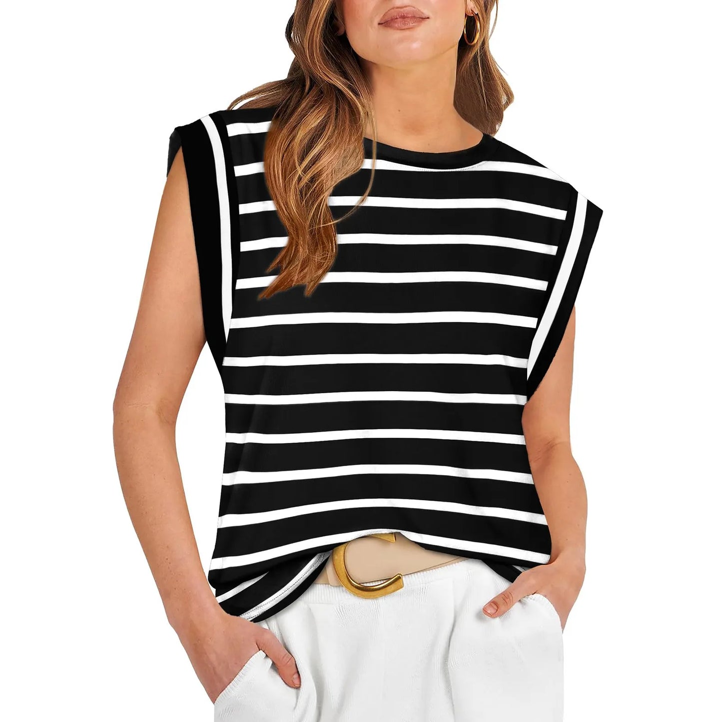 Zomer Streepjesshirt Lichtblauw Mode voor Dames