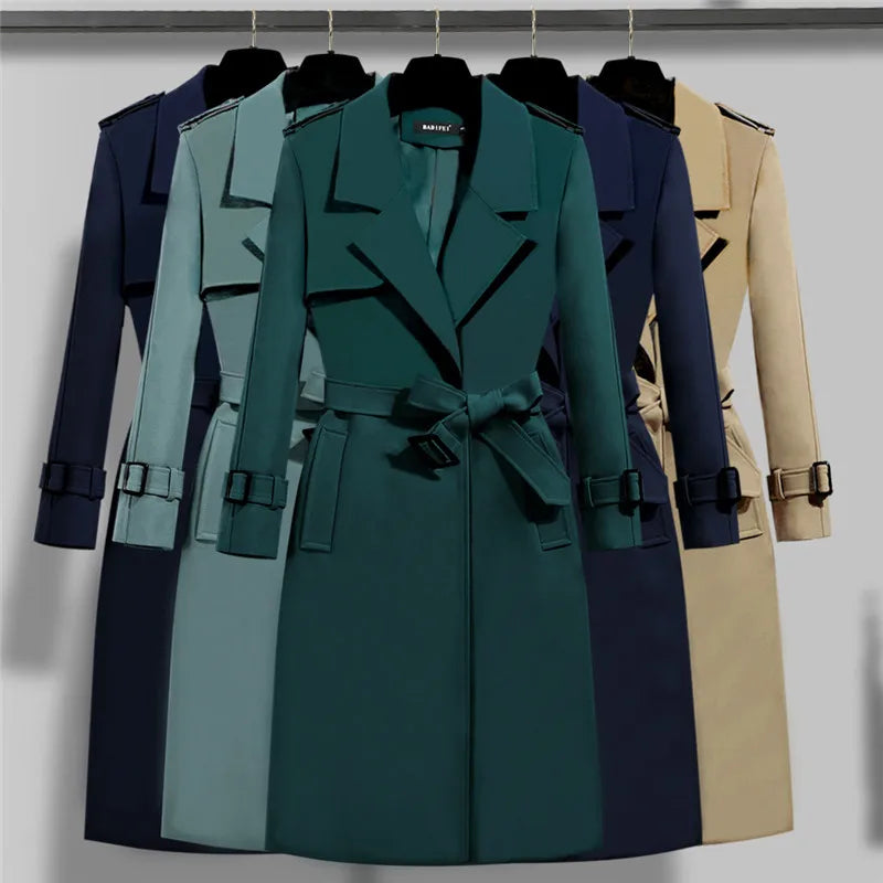 Dames Trenchcoat Vintage Stijl Hoogwaardig Gewassen - StudioMarella