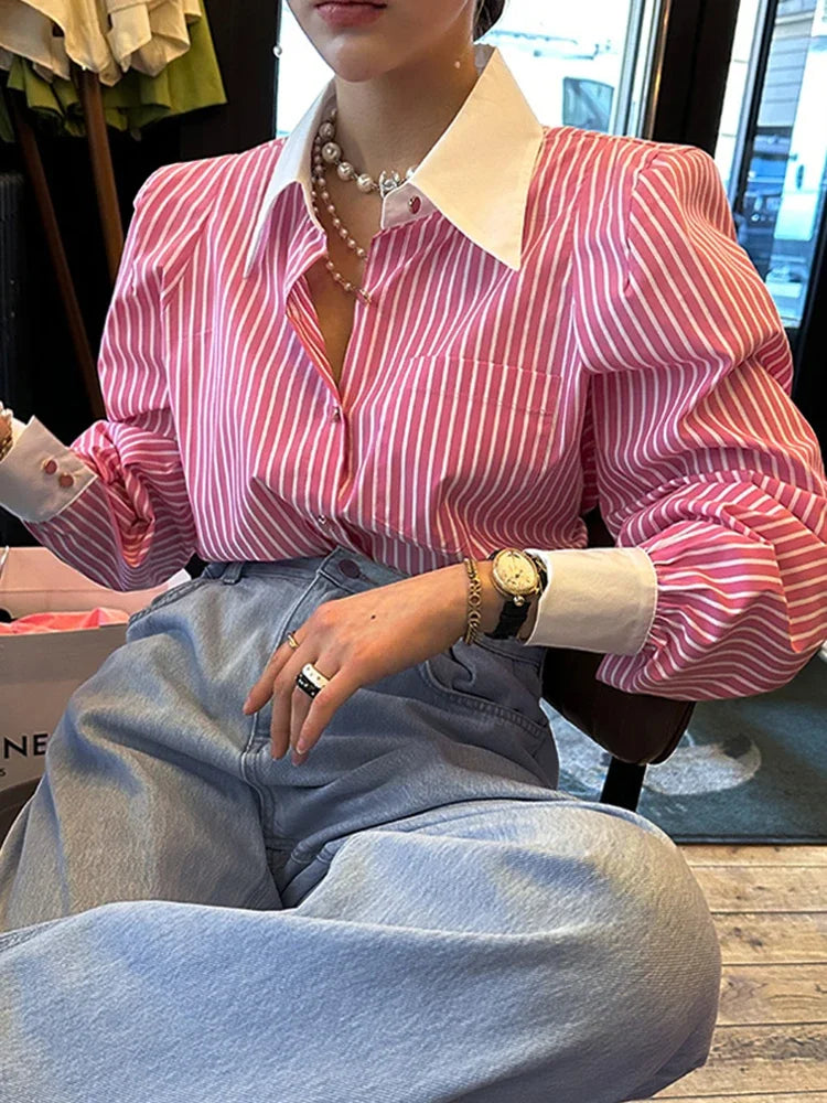 Stijlvolle Streep Blouse voor Vrouw