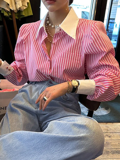 Stijlvolle Streep Blouse voor Vrouw