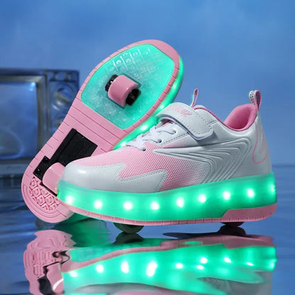 LED Rolschaatsen voor Kinderen met Verlichting en Verstelbare Wielen