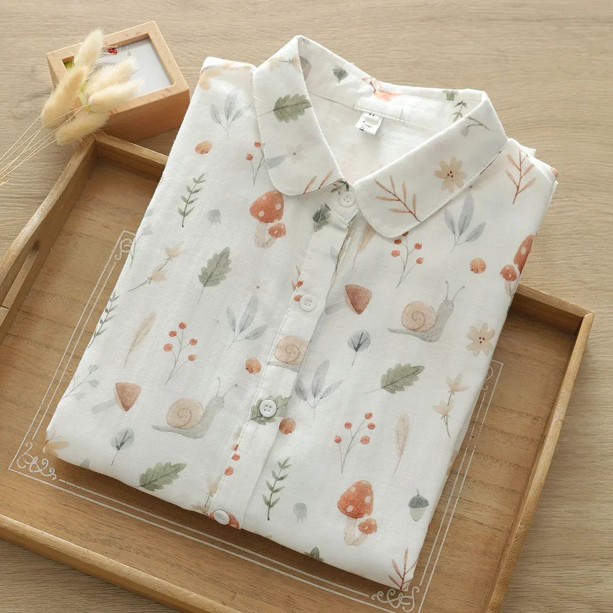 Paddenstoelen Blouse Met Mori Print Uniek Design