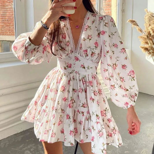 Zomerjurk Vrouw Mini Bloemenjurk Korte Jurk - StudioMarella