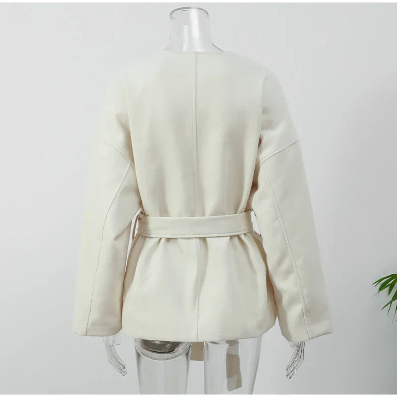 Aria | Moderne V-hals Wol Coat