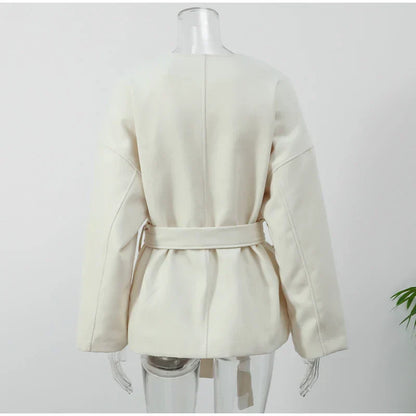 Aria | Moderne V-hals Wol Coat