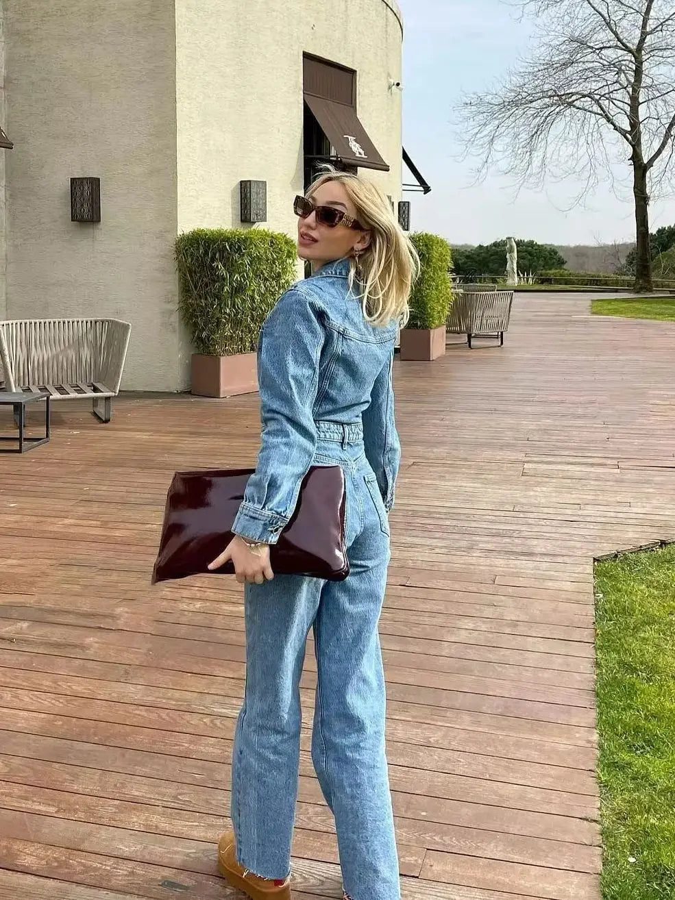 Vrouwelijke Jeans Jumpsuit Modern en Stijlvol