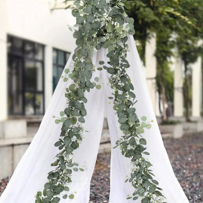 Kunstmatige Eucalyptus Slinger 2-Delige Set | Natuurlijke Groene Decoratie voor Interieur en Feesten | 180cm Lange Zijden Guirlandes