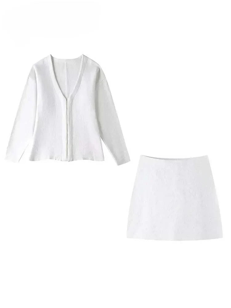 Elegante Blazer Rok Set voor Vrouw Zelfverzekerd Stijl