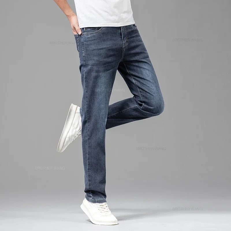 Heren Jeans Stretch Comfortabele Zittende Broek