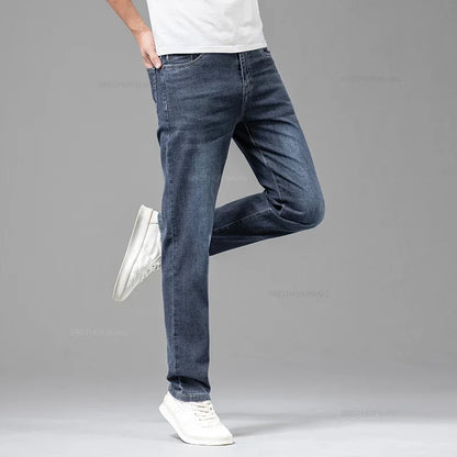 Heren Jeans Stretch Comfortabele Zittende Broek