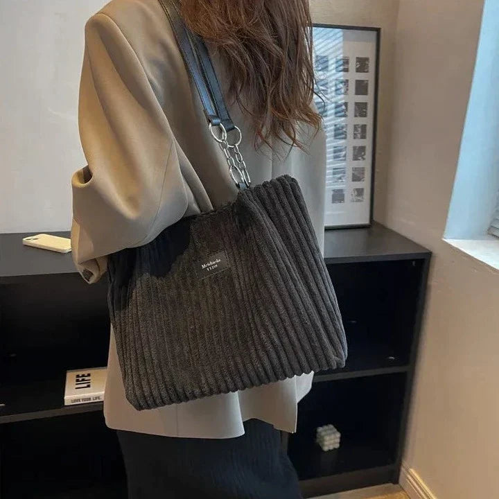 Vrouwen Handtas Fluweel Zwart Elegante Design