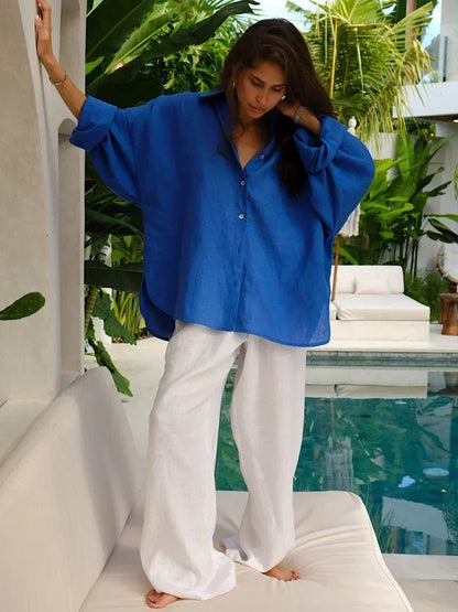 Vrouwelijke Oversized Bloes Elegante Stijl
