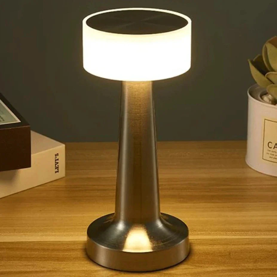 Draadloze Tafellamp Chroom Afwerking Industrieel Design 22cm Dimbaar Touch Bediening USB Oplaadbaar