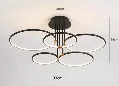 Sansoti | LED Ring Plafondlamp – Moderne Design Plafonnière (3–6 Ringen) – Dimbaar & Warm/Neutraal/Koud Licht
