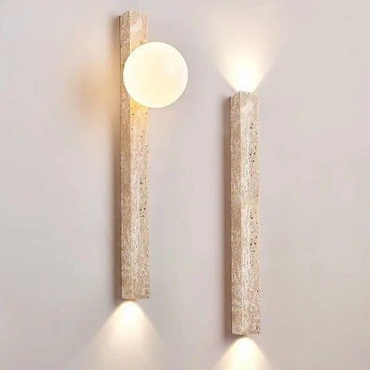 Japandi Wandlamp Steen Travertijn LED Kaki Wabi-sabi Sfeerverlichting Woonkamer Slaapkamer Eetkamer Lange Wandkandelaar 90-260V