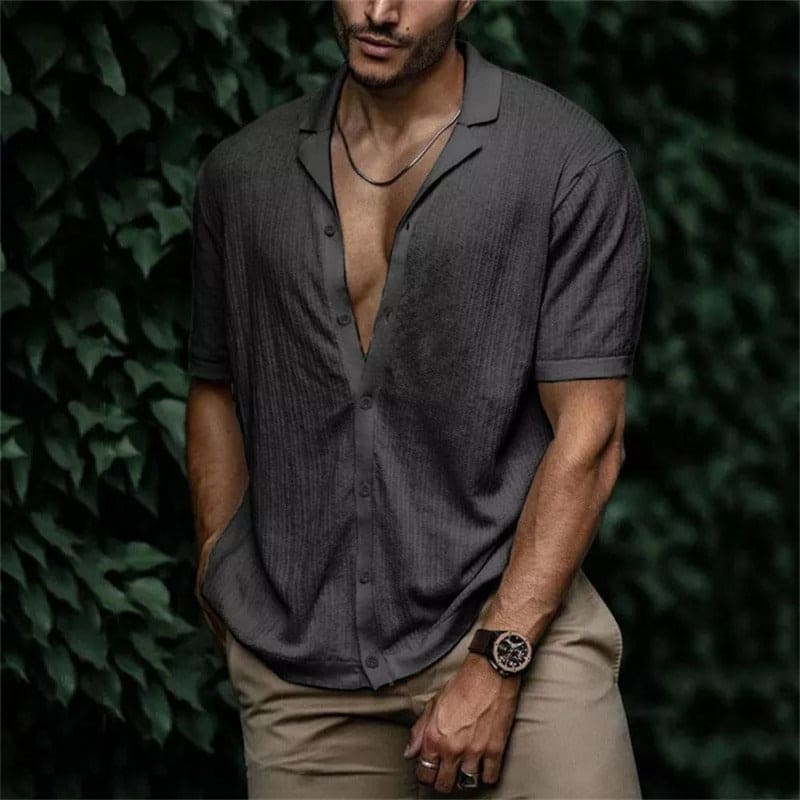 Linnen Overhemd Heren Zomer Casual Stijl