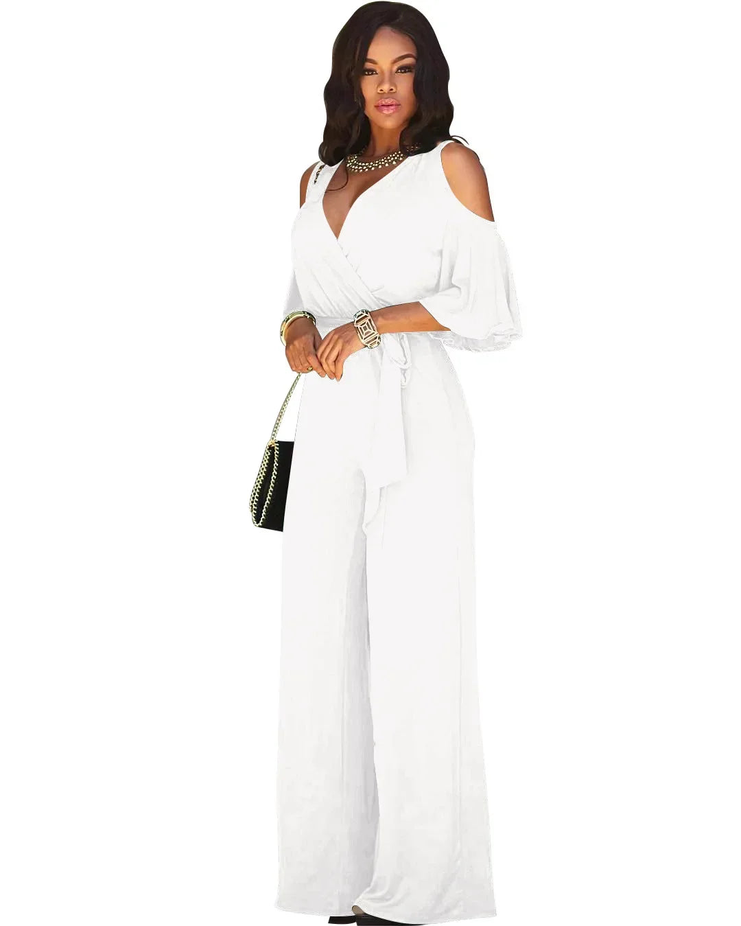 Wijde Broek met Riem Comfortabele Luxe Stof