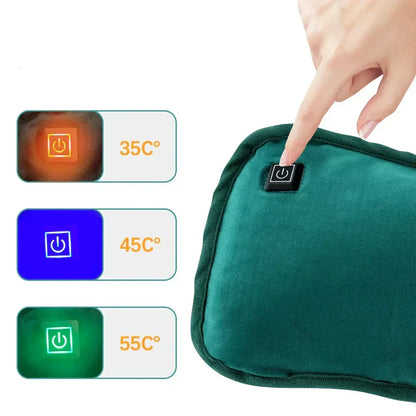 Verwarmbaar USB Kussen 30x20cm Lichtgrijs Groen Handverwarmer Buikkussen Reiskussen