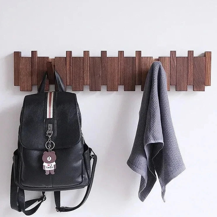 Magnetische Wandkapstok met Inklapbare Haken | 4-10 Haken | Hout