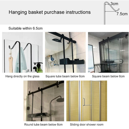 Doucherek Aluminium Zwart Zilver 2 of 3 Laags Hangend Douchedeur Badkamerkast Geen Boren Shampoohouder Opbergrek Badkamer Organizer