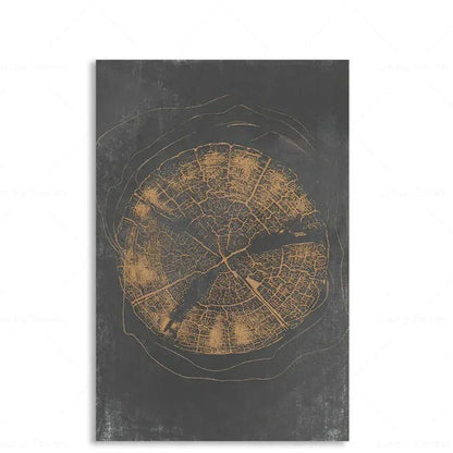 Abstracte Boomringen Canvas Wanddecoratie 60x40 cm Organische Textuur Art Print Rustiek Moderne Interieurstijl Natuurgeïnspireerd