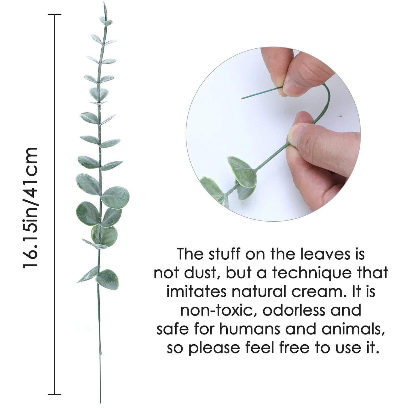Kunsttak Eucalyptus Groen Naturel – Decoratieve Nep Eucalyptus Takken voor Vaas – Botanische Arrangement Accessoire 41 cm
