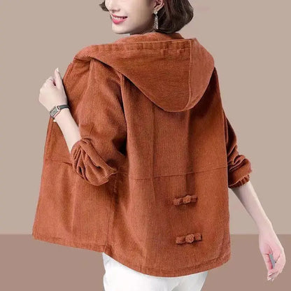 Damesjack Corduroy Warm met Capuchon Stevig