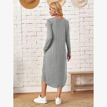 Zomerjurk Rok Lang Mouw Casual Vrouwen