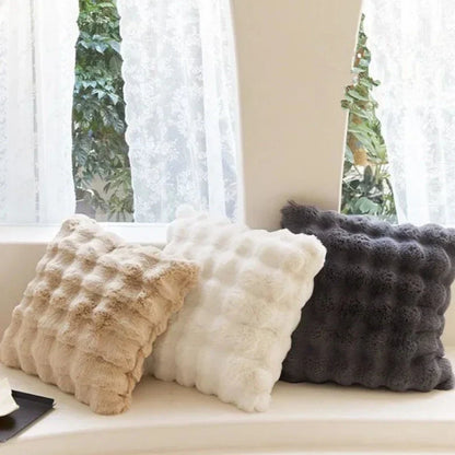Zachte Imitatiebont Kussenhoes voor Bank en Bed – Luxe Pluche Sierkussen – Warm en Decoratief